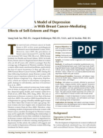 A Path Analysis: A Model of Depression in Korean Women With Breast Cancer-Mediating Effects of Self-Esteem and Hope