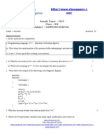 Sample Paper - 2012 Class - XII Subject - Computer Science: Instructions