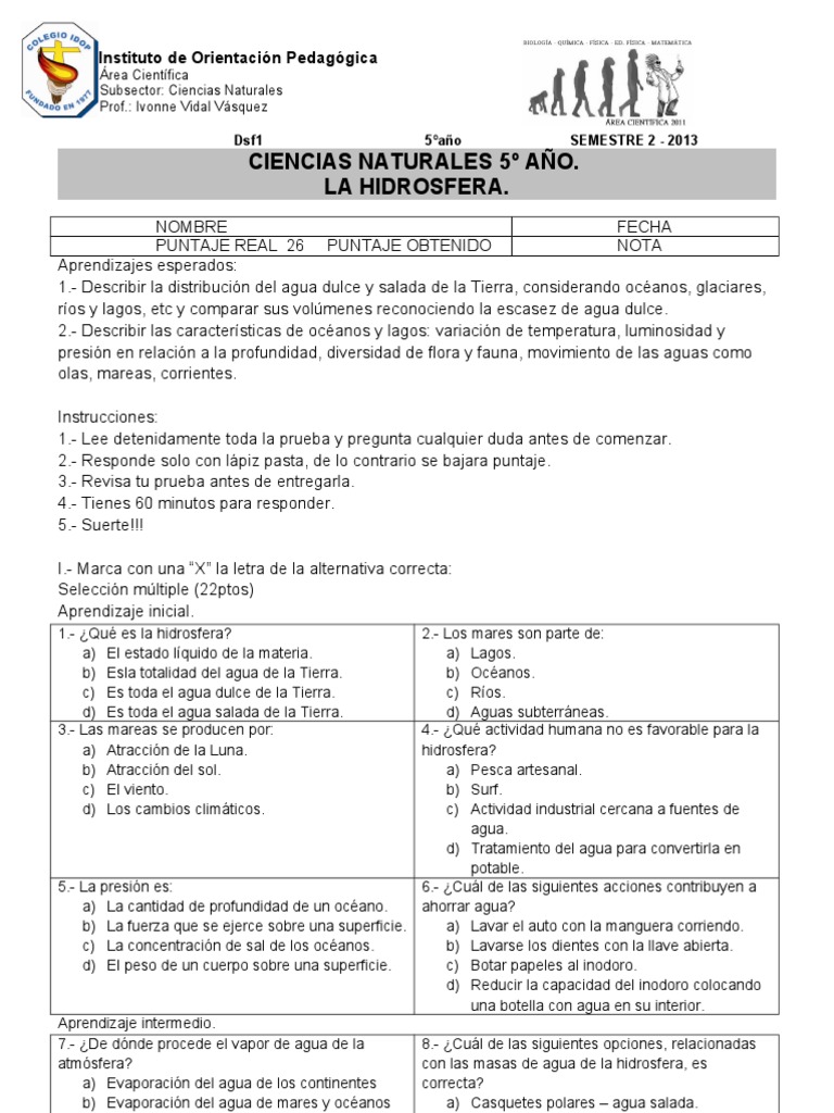 CN 5 Hidrosfera | PDF | Océanos | El ciclo del agua