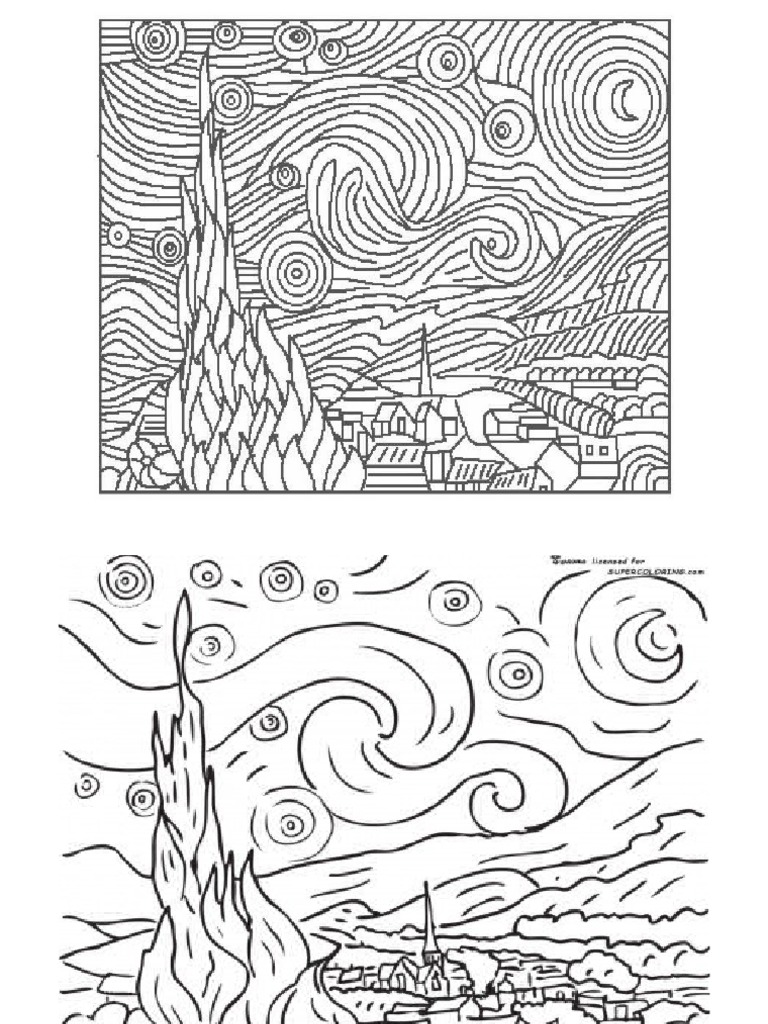 Noite Estrelada Vincent Van Gogh Cor