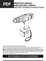 Operator'S Manual Cordless Drill-Driver: MODEL NOS. CTH1202K2/CTH1442K2/CTH1802