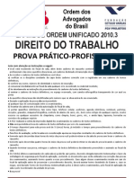 Caderno de Prova de Trabalho - Segunda Fase