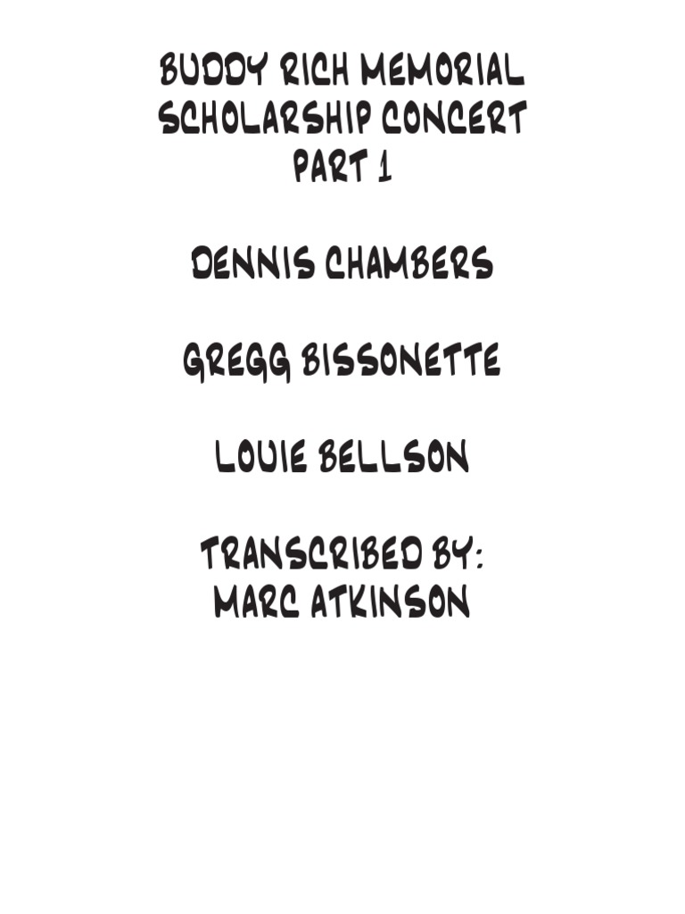 Buddy Rich Memorial Concert Tribute Part 1 and 2 PDF