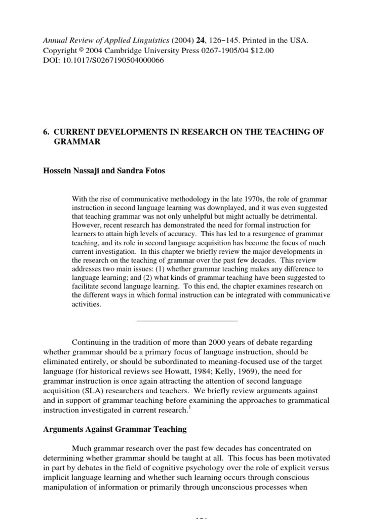 Grammar Research | PDF | Language Arts & Discipline