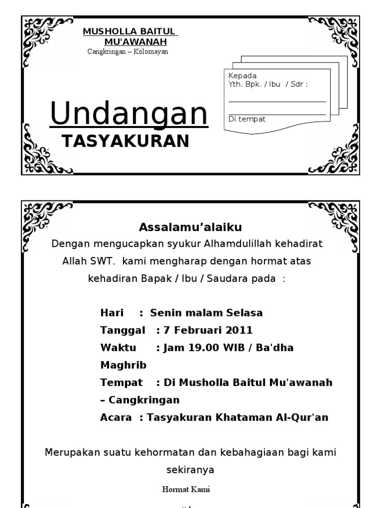 Undangan tasyakuran haji.doc