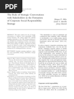 The Role Of Strategic Conversations With Stakeholders in The