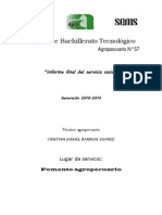 Informe Final de Servicio Social Fomento Agropecuario (CBTa N°57)