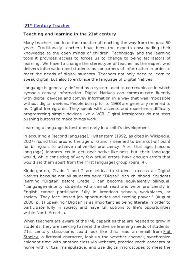 21st Century Teacher | PDF | Teachers | Curriculum