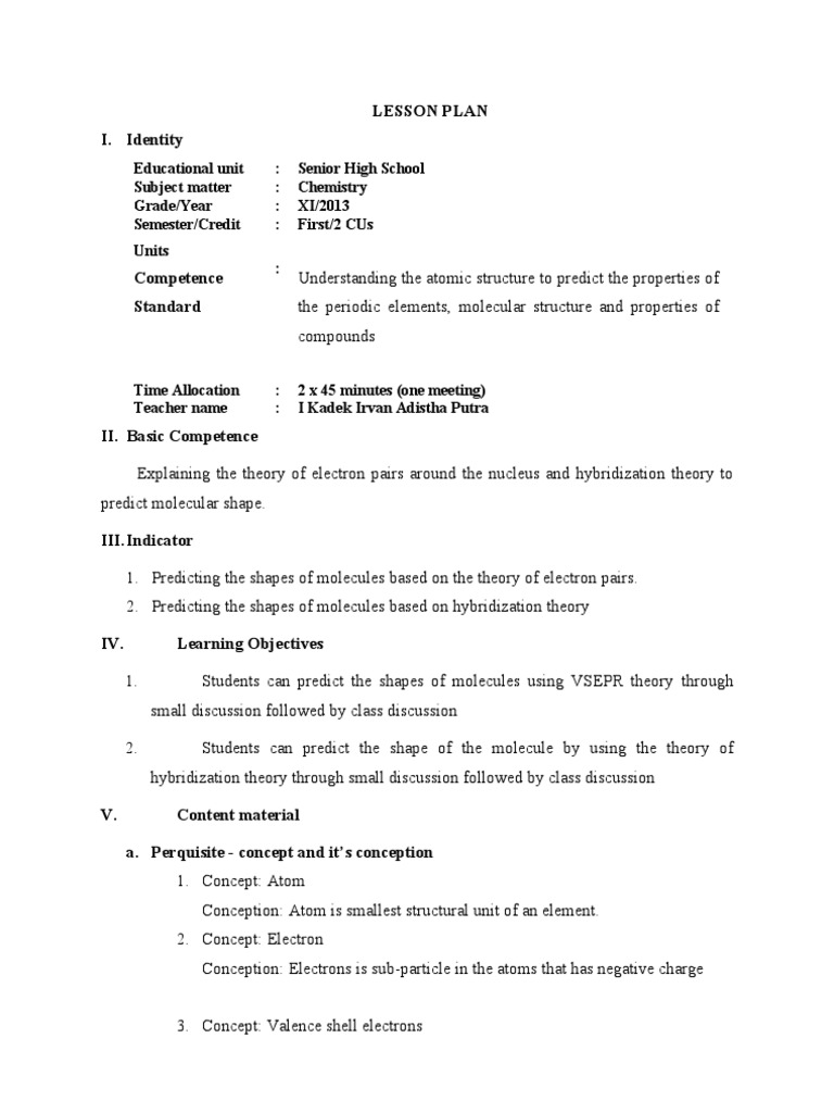 Lesson Plan Intermolecular Forces Baru | PDF | Chemical Bond | Covalent ...