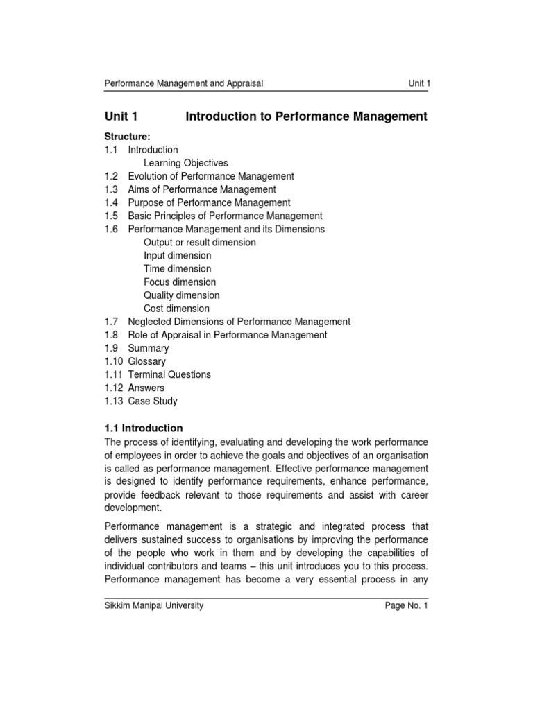 Performance Management Overview | PDF | Performance Management ...