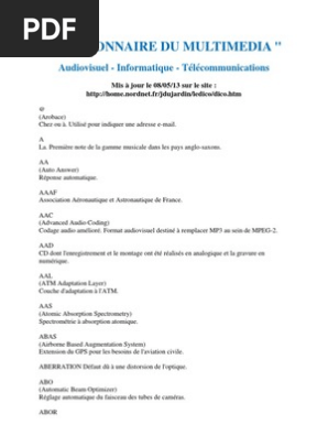 Dictionnaire Du Multimedia Informatique Et Télécoms - 