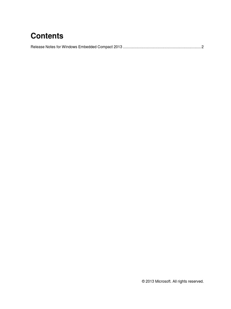 Release Notes For Windows Embedded Compact 2013 | PDF | Microsoft ...