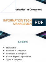 Unit-1 Introduction To Computers: Information Technology Management