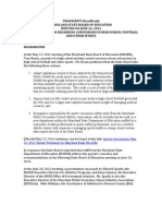 Sports Concussions - May 22, 2012 Parent Testimony To Maryland State BD of Ed