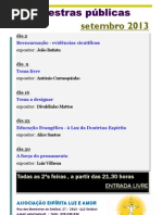 Palestras públicas setembro 2013