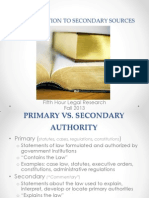 Class 2 Introduction to Secondary Sources