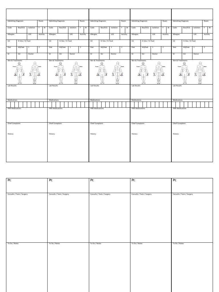 5 pt med surg brain sheet