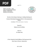 Thesis - Role of Data Mining Technology in Building Marketing and CRM For Telecommunication Industry