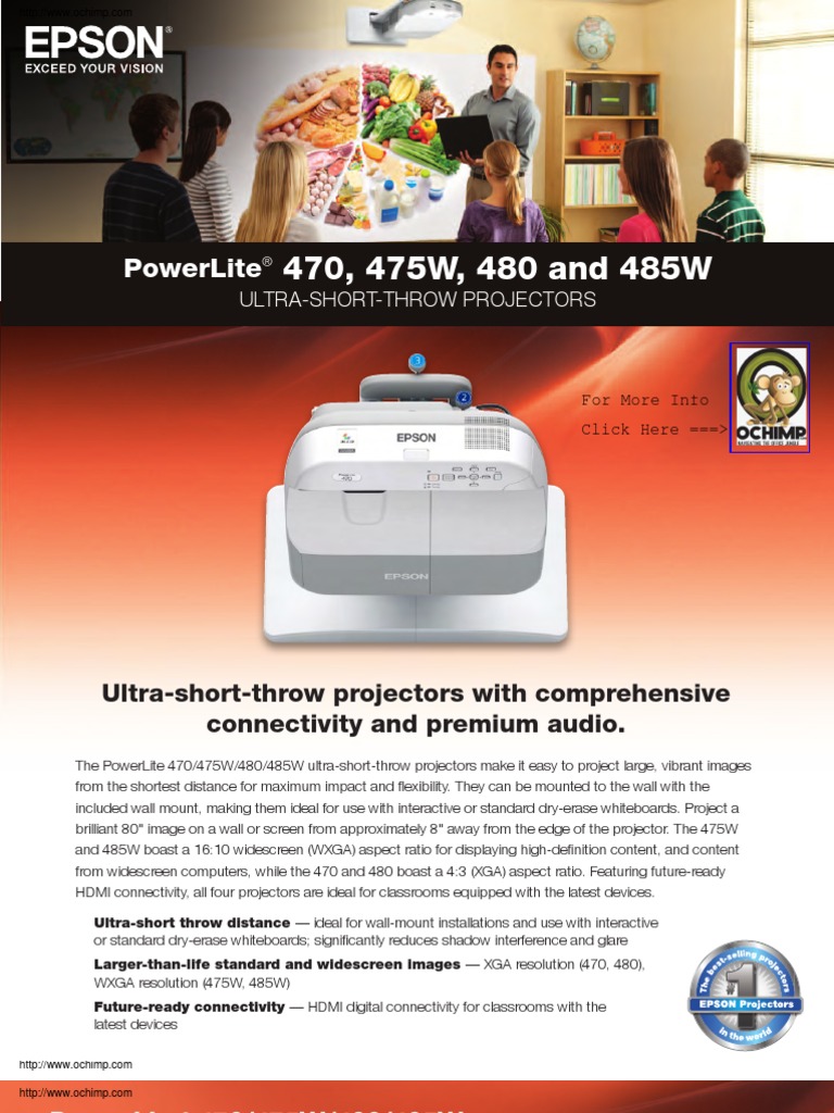 Epson Powerlite 470 Multimedia Projector Brochure | PDF