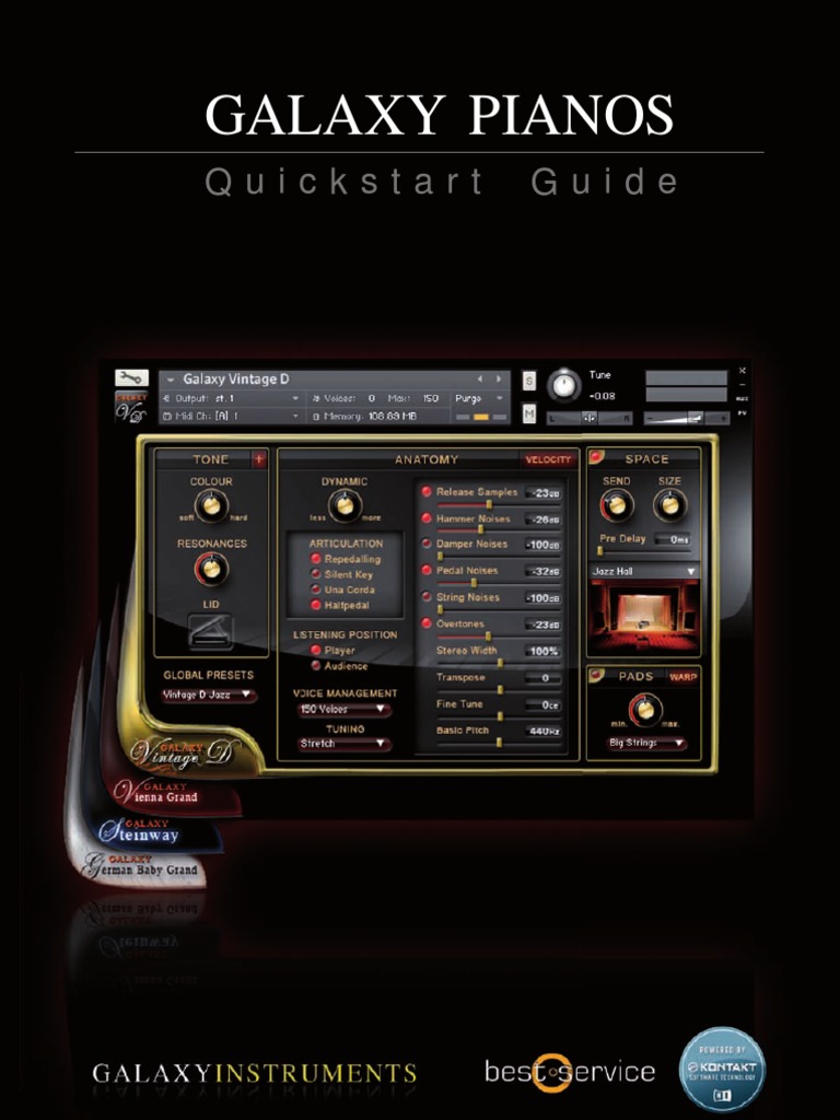 Galaxy Pianos Quickstart Guide | PDF