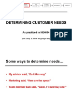 Determining Customer Needs: As Practiced in ME4054