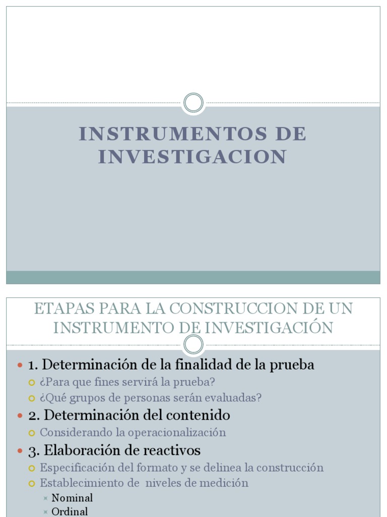 Instrumentos de Investigacion Validez (Estadística