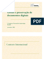 Gestão e preservação de documentos digitais