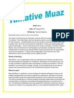 Child: Muaz Date: 28 Written By: Teacher Natasha