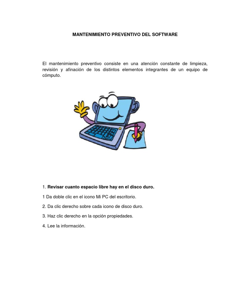 Mantenimiento Preventivo Del Software Blog | PDF | Apoyo | Archivo de ...