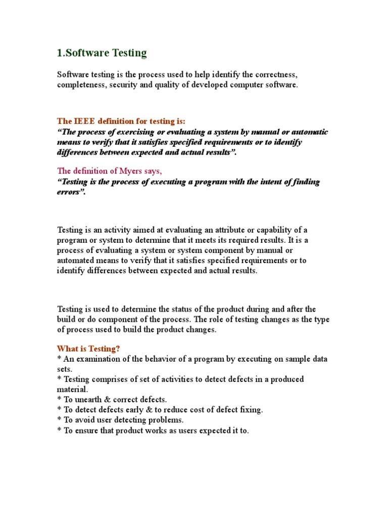 IEEE DEFINITION OF SOFTWARE TESTING visual data 3