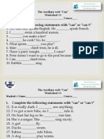 Auxiliary Verb Can Worksheet #1