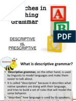 Approaches to Teaching Grammar: Descriptive vs Prescriptive