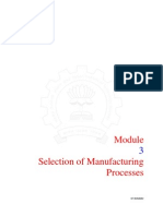 Selection of Manufacturing Processes: Iit Bombay