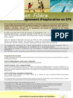 Information Filière Enseignement D'exploration en EPS