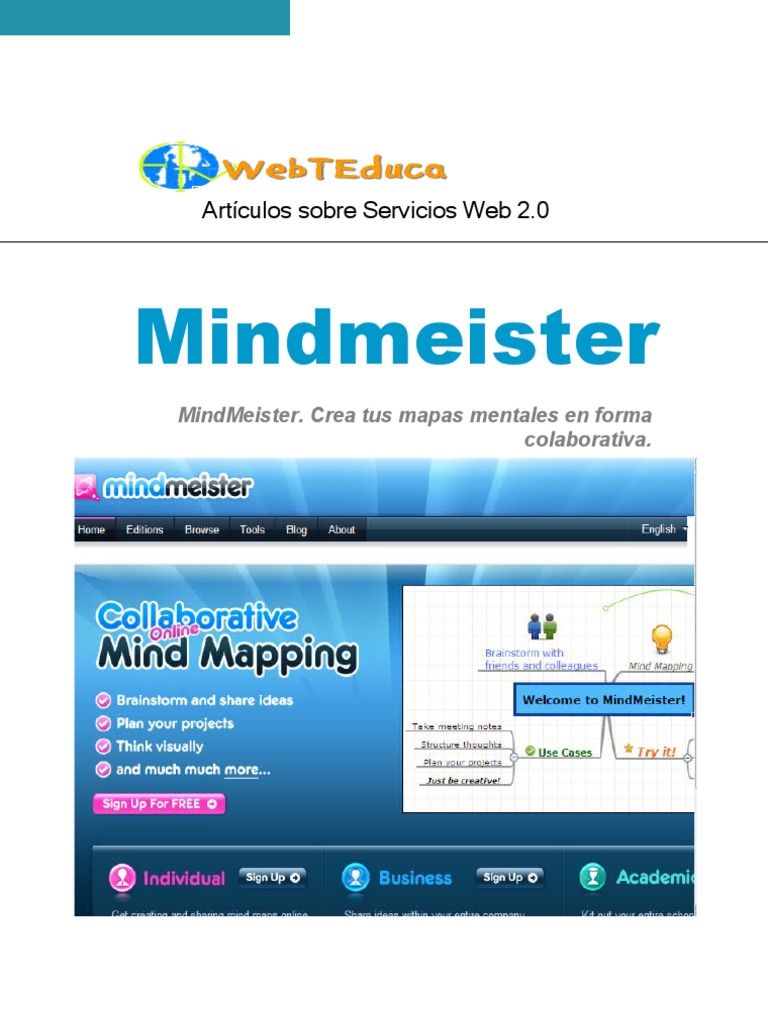 Mindmeister web 2.0 Tecnología