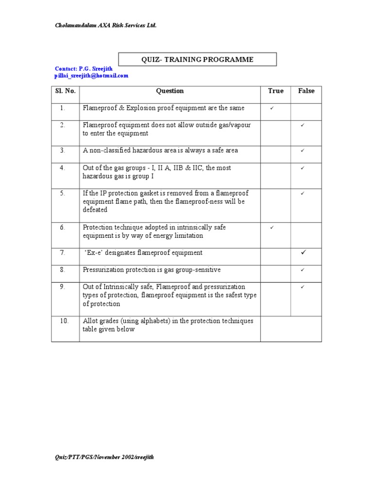Electrical Safety Quiz PDF Electricity Safety