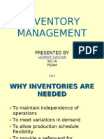 Inventory Management: Presented by