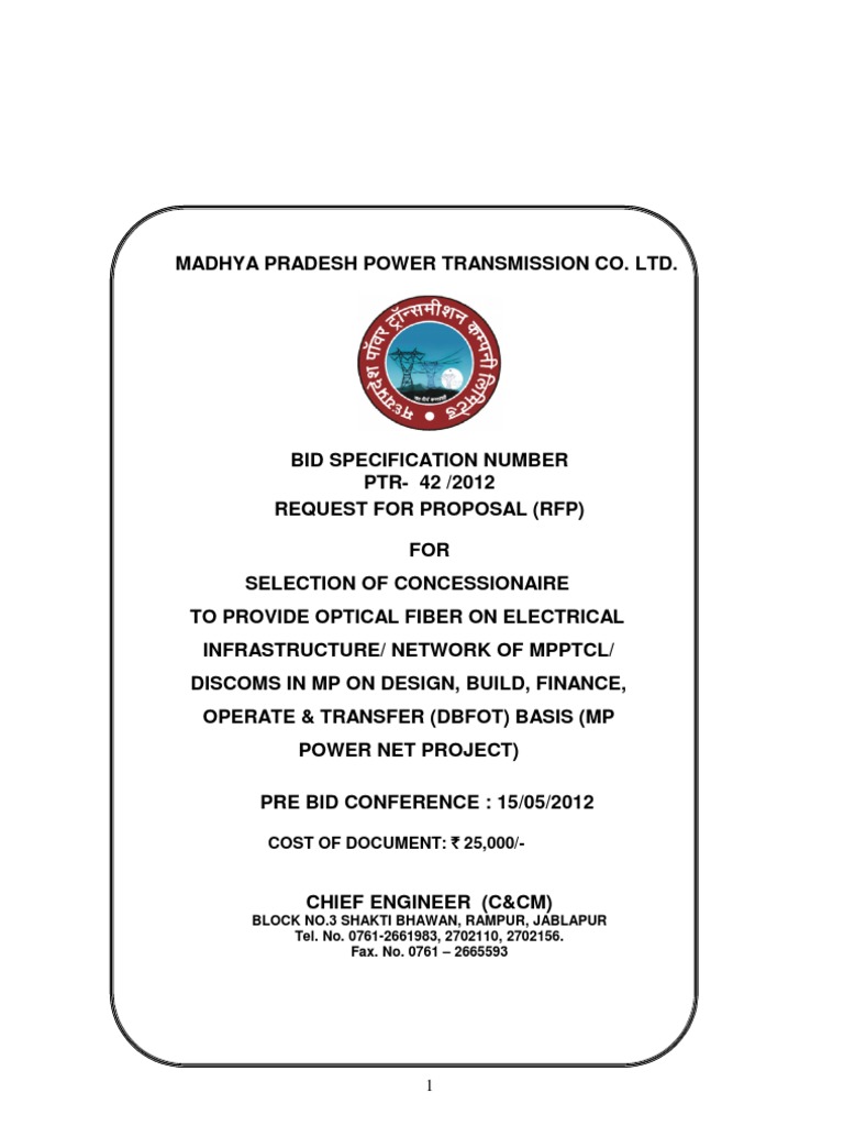 MP Tender PDF Request For Proposal Cable