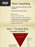 Unit 7: Basic Copywriting: Copies Help Tell The Story and Re-Kindle Memories. Copy Balances Layout Design