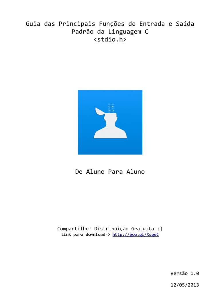 Guia Funções de Entrada e Saída Padrão de C - V1 | PDF | C (linguagem ...