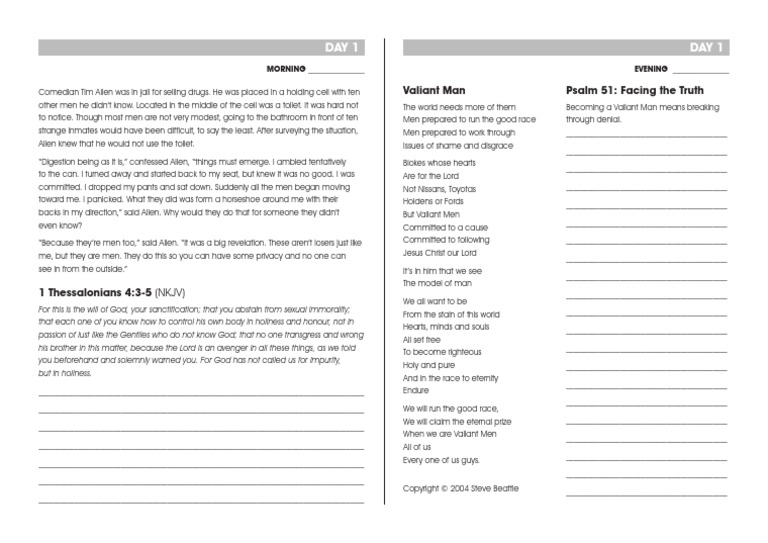 Day 1 Day 1: Valiant Man Psalm 51: Facing The Truth | PDF