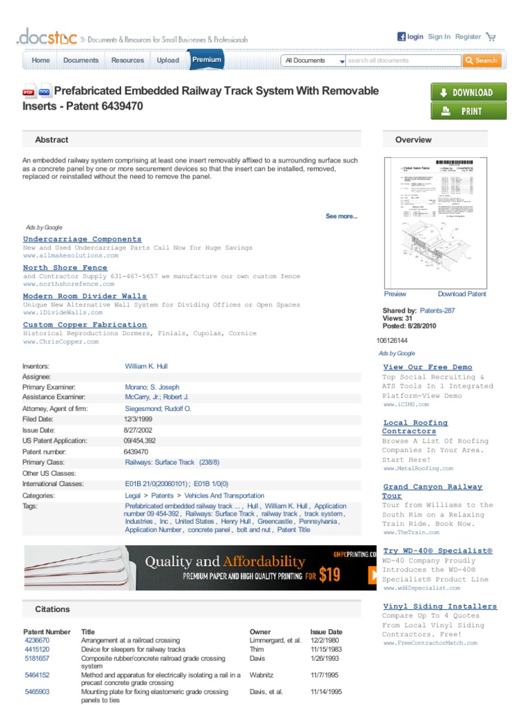 Embedded Rail System (Prefabricated Embedded Railway Track System With