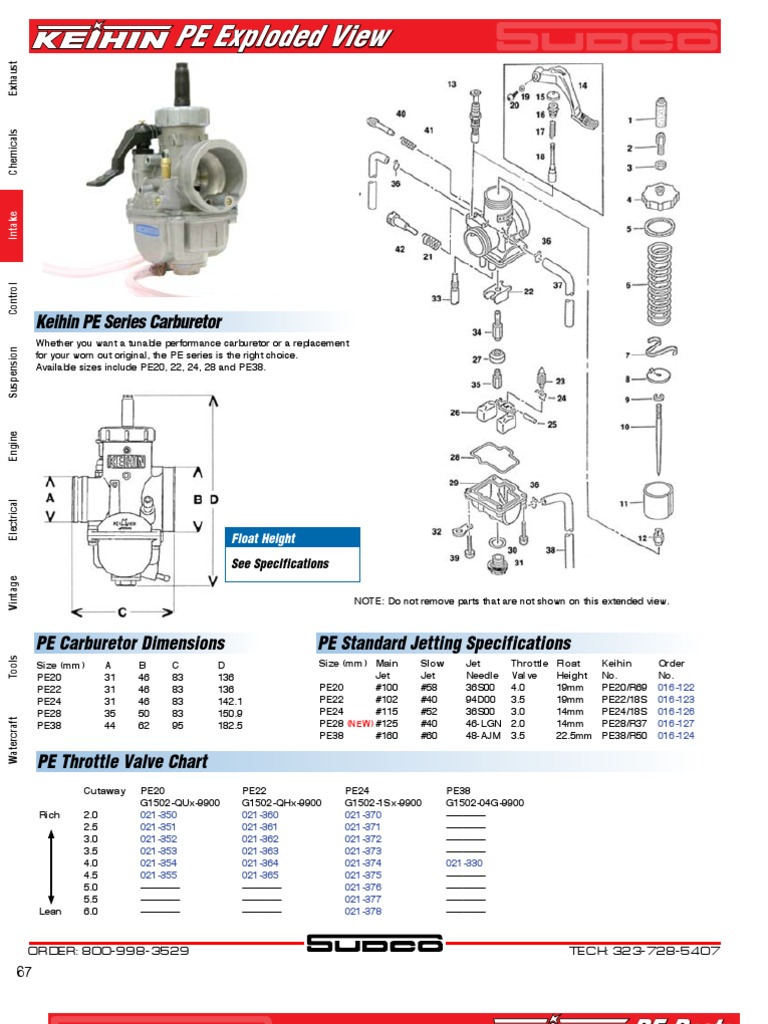 Keihin Pe Carb Exploded View | Carburetor | Internal Combustion Engine