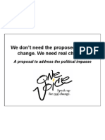 One Voice Presentation - A Proposal To Address The Political Impasse
