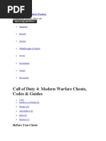 COD 4 Single Player PC Cheats | PDF | Cheating In Video Games | Firearms