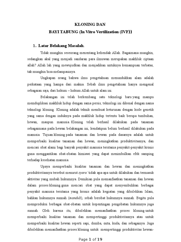 Kloning Dan Bayi Tabung
