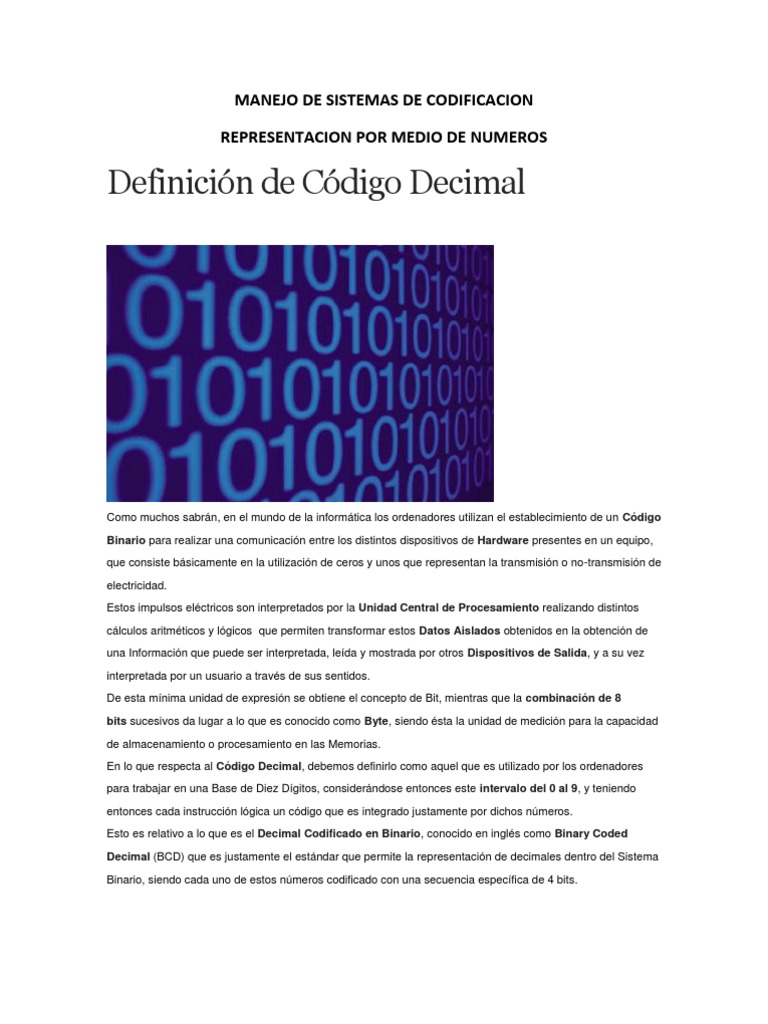 Manejo de Sistemas de Codificacion | PDF | Métodos y materiales de ...