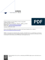 Giorgio Agamben and The Politics of The Living Dead Author(s) : Andrew Norris Source: Diacritics, Vol. 30, No. 4 (Winter, 2000), Pp. 38-58 Published By: Stable URL: Accessed: 29/07/2013 14:30