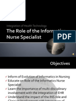 The Role of The Informatics Nurse Specialist