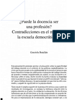 Puede La Docencia Ser Una Profesion (Graciela Batallán)